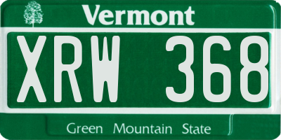 VT license plate XRW368
