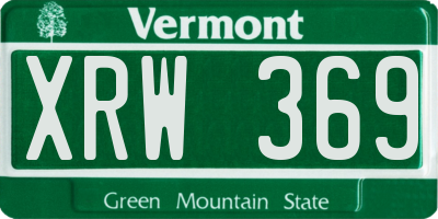 VT license plate XRW369