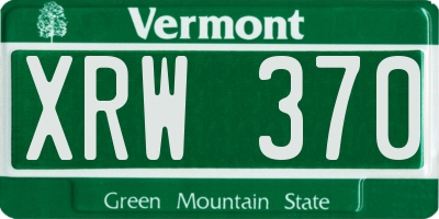 VT license plate XRW370