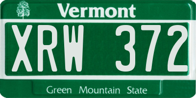 VT license plate XRW372