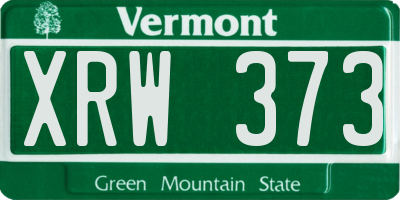 VT license plate XRW373