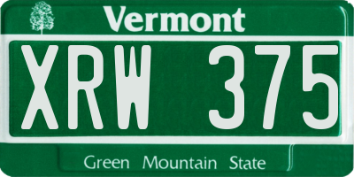 VT license plate XRW375