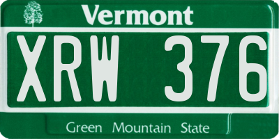VT license plate XRW376