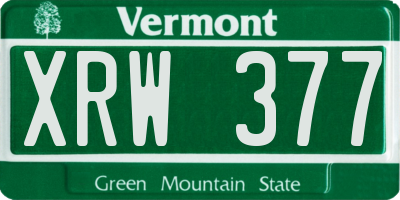 VT license plate XRW377