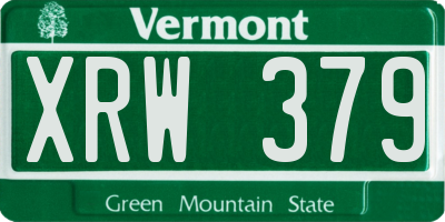 VT license plate XRW379