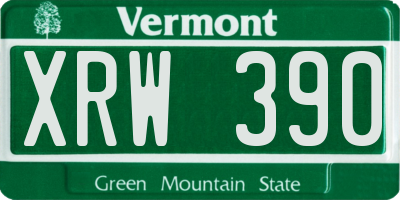 VT license plate XRW390