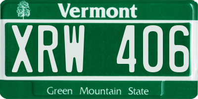 VT license plate XRW406