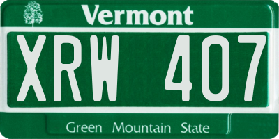 VT license plate XRW407