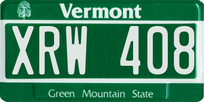 VT license plate XRW408