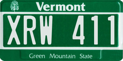 VT license plate XRW411
