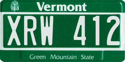 VT license plate XRW412