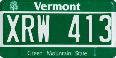 VT license plate XRW413