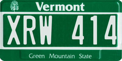 VT license plate XRW414