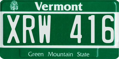 VT license plate XRW416