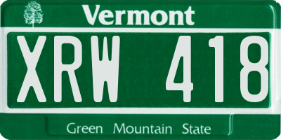 VT license plate XRW418