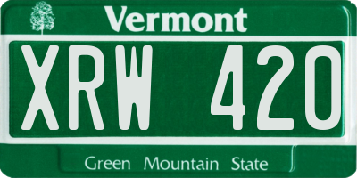 VT license plate XRW420