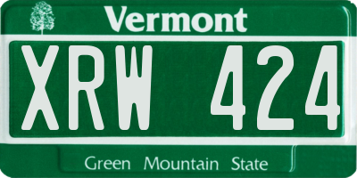 VT license plate XRW424