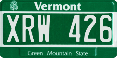 VT license plate XRW426