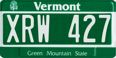 VT license plate XRW427