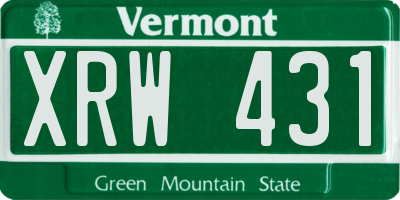 VT license plate XRW431