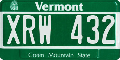 VT license plate XRW432