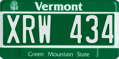 VT license plate XRW434