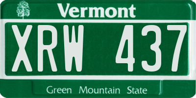 VT license plate XRW437