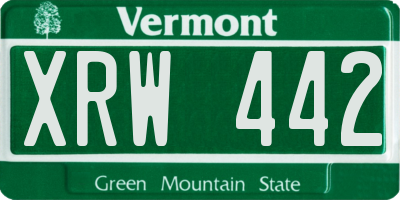VT license plate XRW442