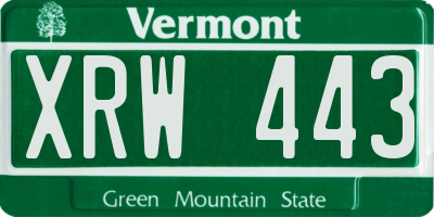 VT license plate XRW443