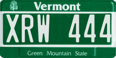 VT license plate XRW444