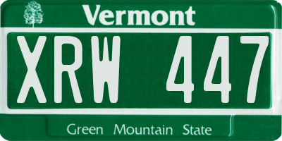 VT license plate XRW447