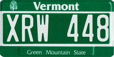 VT license plate XRW448