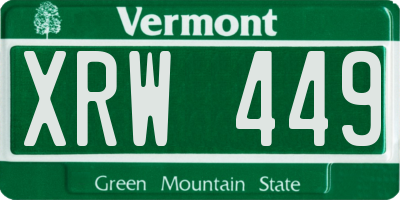 VT license plate XRW449