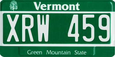 VT license plate XRW459