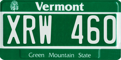 VT license plate XRW460