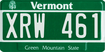 VT license plate XRW461