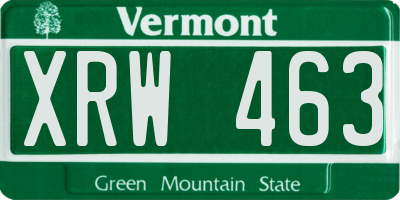 VT license plate XRW463