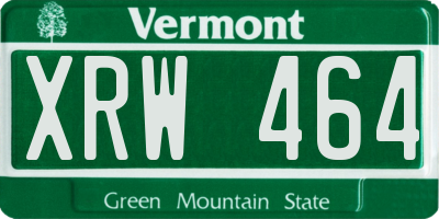 VT license plate XRW464
