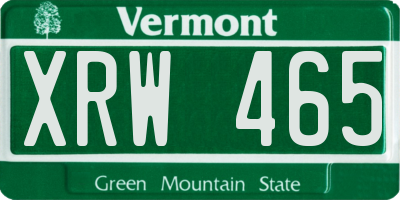 VT license plate XRW465