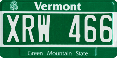 VT license plate XRW466