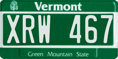VT license plate XRW467