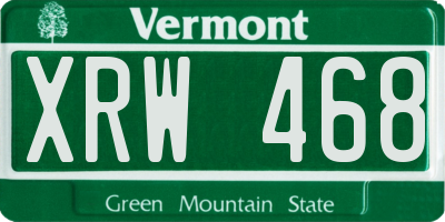 VT license plate XRW468