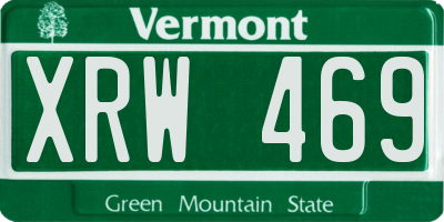 VT license plate XRW469