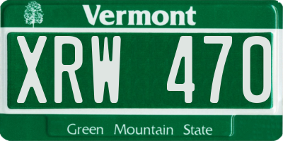 VT license plate XRW470