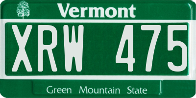 VT license plate XRW475