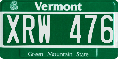 VT license plate XRW476