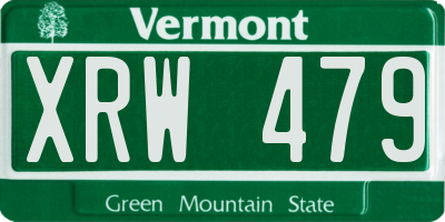 VT license plate XRW479