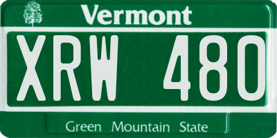 VT license plate XRW480