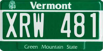 VT license plate XRW481