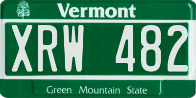 VT license plate XRW482